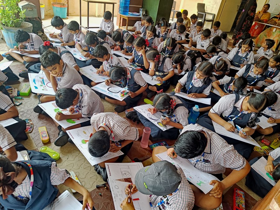 Drawing Competition organised on the eve of&nbsp;I-Day
